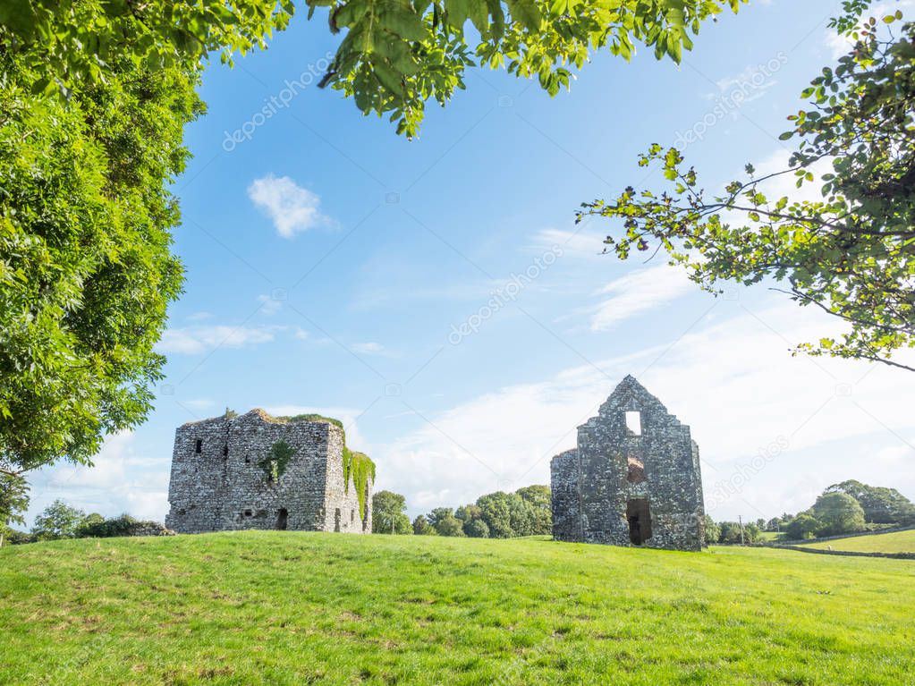 A view of Annaghkeen Castle, situated next to Lough Corrib in County Galway, Ireland.
