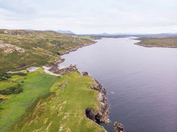 Una Vista Aérea Desde Sky Road Cerca Clifden Condado Galway —  Fotos de Stock