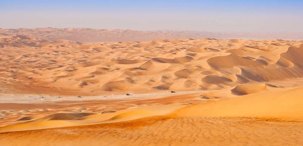 Convoglio Nel Rub Khali Nel Quartiere Vuoto Straddling Oman Arabia — Foto Stock