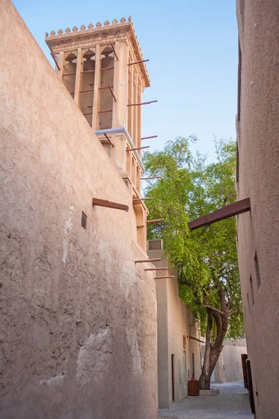 Windtower Bir Şeritte Bastakiya Dubai Suudi Arabistan Içinde Eski Tüccar — Stok fotoğraf