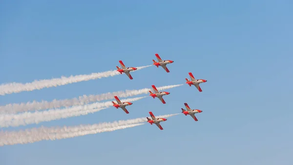 Dubai Uae November 2007 Spanyol Légierő Műrepülő Team Patrulla Aguila — Stock Fotó