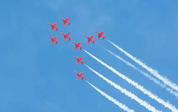 Dubai Emirados Árabes Unidos Novembro 2007 Equipe Aeróbica Red Arrows — Fotografia de Stock