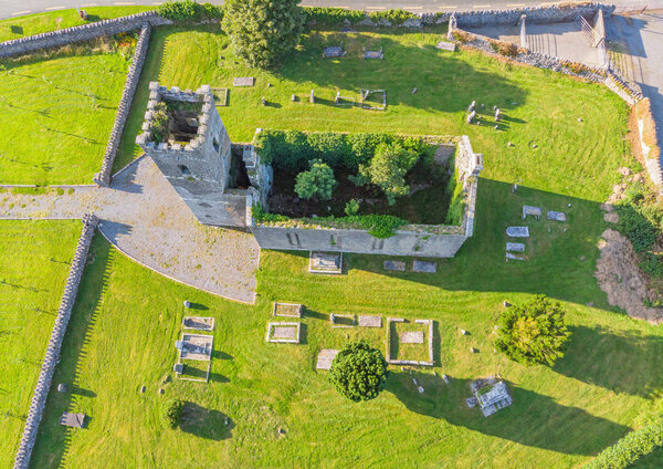 An aerial view of St John the Baptist Church, in Headford, County Galway, Ireland.