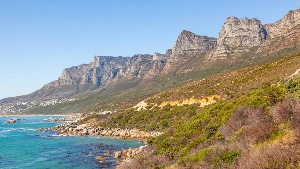 Dwunastu Apostołów Widzianych Victoria Road Półwyspie Cape Republika Południowej Afryki — Zdjęcie stockowe