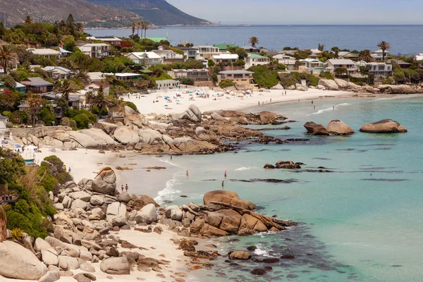 Bungalows Tegenover Glamoureuze Clifton Beach Kaapstad Zuid Afrika — Stockfoto