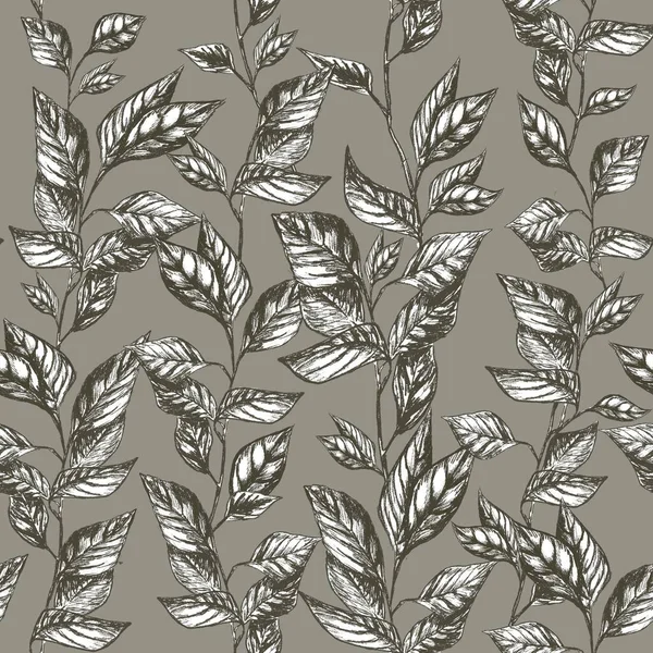 Endles background pencil hand draw pattern grey flowers