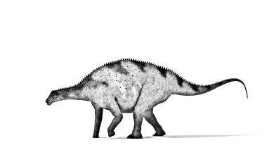 Beyaz arka plan üzerinde izole dinozor siyah ve beyaz 3d kroki 