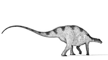 Beyaz arka plan üzerinde izole dinozor siyah ve beyaz 3d kroki 
