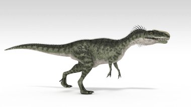 Beyaz arka planda izole dinozor Renkli 3d illüstrasyon