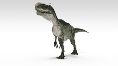 Beyaz arka planda izole dinozor Renkli 3d illüstrasyon