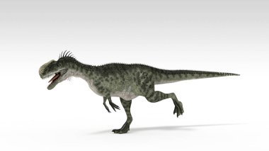 Beyaz arka planda izole dinozor Renkli 3d illüstrasyon