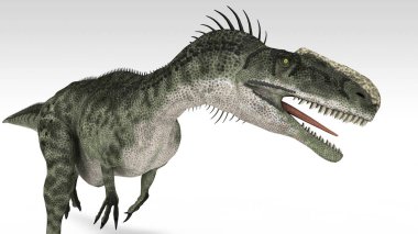 Beyaz arka planda izole dinozor Renkli 3d illüstrasyon