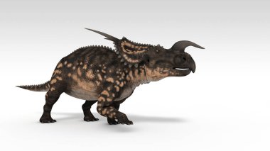 Beyaz arka planda izole dinozor Renkli 3d illüstrasyon