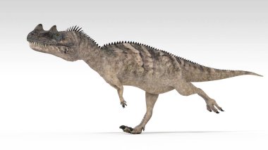 Beyaz arka planda izole dinozor Renkli 3d illüstrasyon