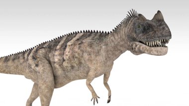 Beyaz arka planda izole dinozor Renkli 3d illüstrasyon