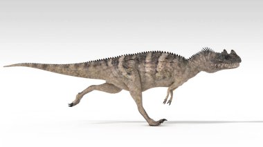 Beyaz arka planda izole dinozor Renkli 3d illüstrasyon