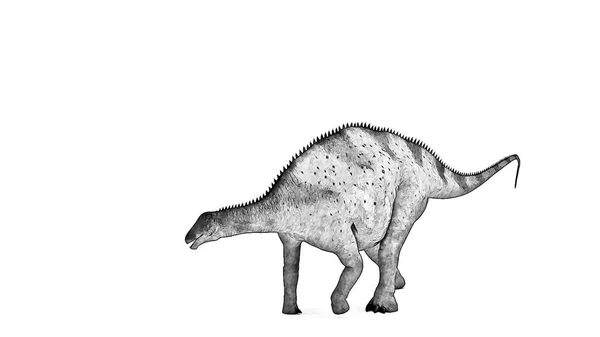 Black White Sketch Dinosaur Isolated White Background — Stock Photo, Image