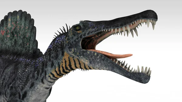 Beyaz arka planda izole dinozor Renkli 3d illüstrasyon