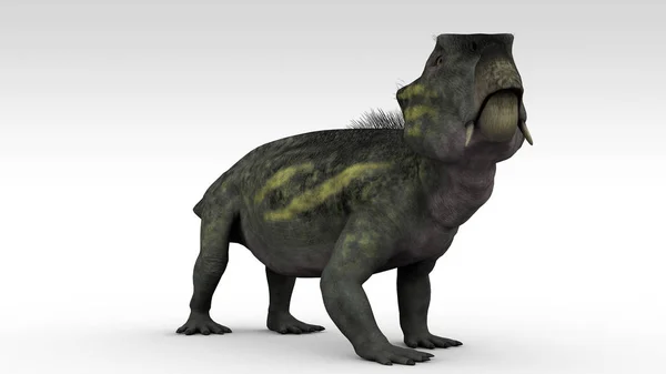 彩色的恐龙彩色3D插图 在白色背景上被隔离 — 图库照片
