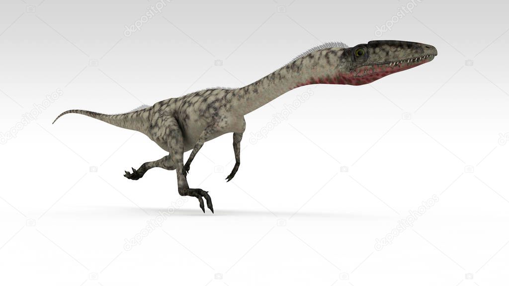 Colorful 3D illustration of dinosaur isolated on white background