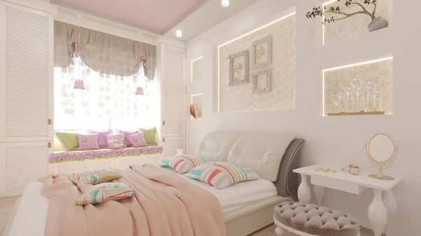 Rendering Interior Kamar Tidur — Stok Foto