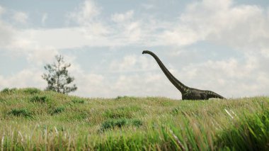 Yürüyen mamenchisaurus 3d render 