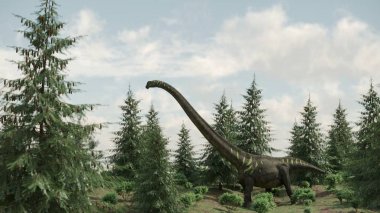 Yürüyen mamenchisaurus 3d render 