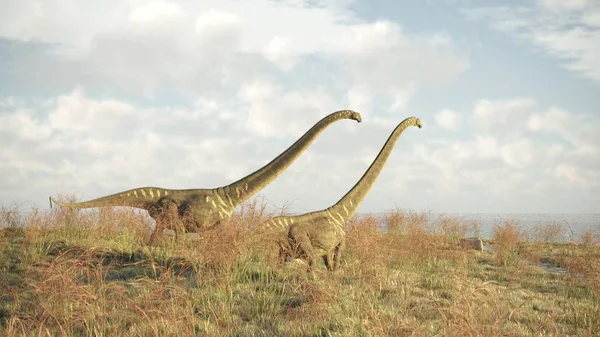 Rendering Walking Mamenchisaurus — Stock Photo, Image