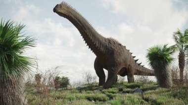 Yürüyen alamosaurus dinozor 3d render