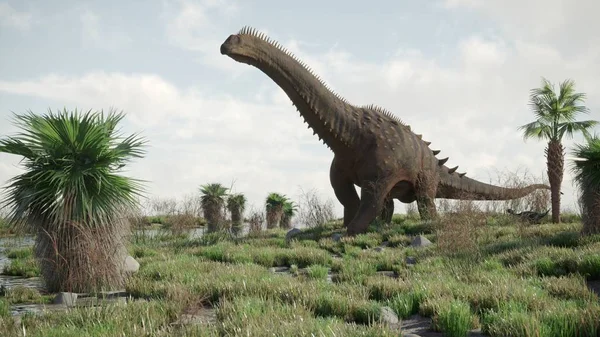 Yürüyen Alamosaurus Dinozor Render — Stok fotoğraf