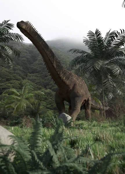 Рендеринг Ходячего Динозавра Аламозавра — стоковое фото