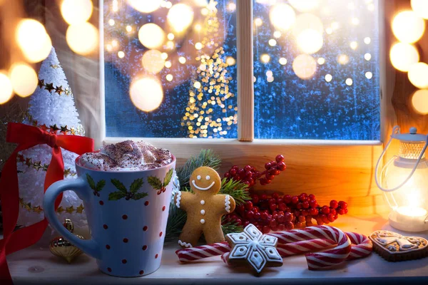 Weihnachtskomposition Heißgetränk Und Weihnachten — Stockfoto