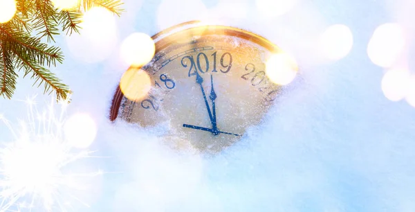 Navidad 2019 Año Nuevo Banner Invitación Fondo —  Fotos de Stock