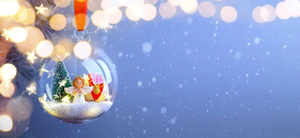 Christmas Wenskaart Achtergrond Seizoen Vakantie Banne — Stockfoto