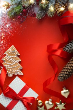 Noel hediye ile süsleme tablo; Noel tebrik kartı arka plan 