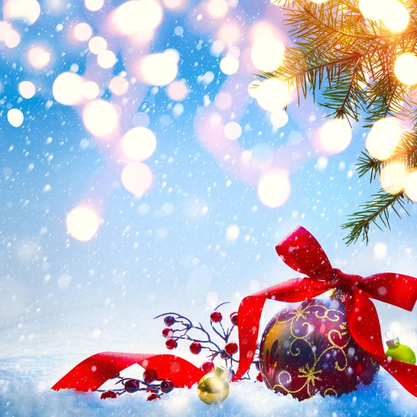 アート クリスマス グリーティング カード背景やシーズン休日バナー — ストック写真