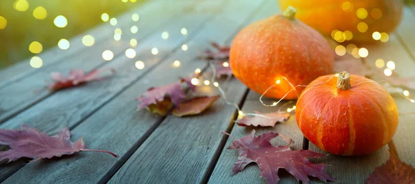 Fiesta de Acción de Gracias fondo, calabaza de otoño y holida —  Fotos de Stock