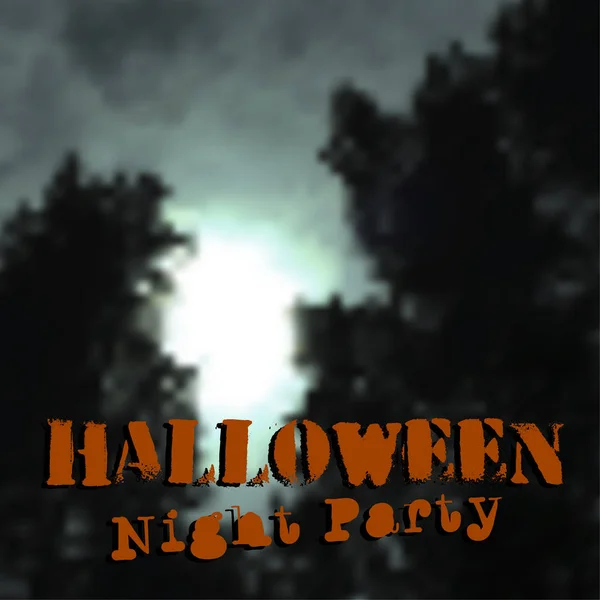 Halloween Nacht Feest Banner Wenskaart Ontwerp — Stockvector