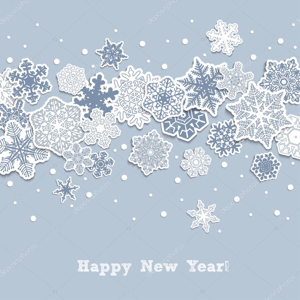 New Year background  with snowflakes.