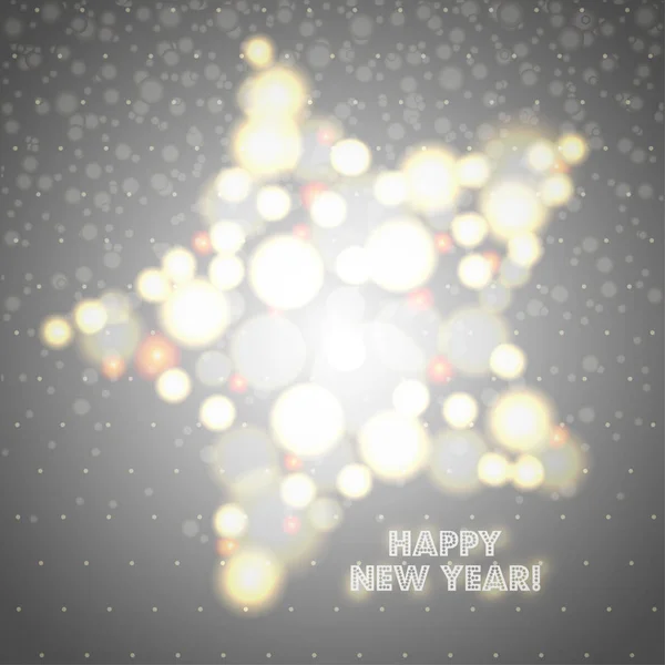 Nuovo Design Biglietto Auguri Anno Stella Luci Incandescenti Uno Sfondo Illustrazioni Stock Royalty Free