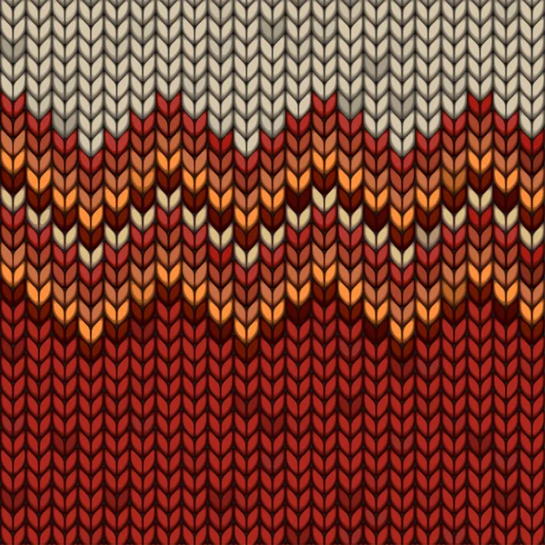 飾りの赤と白の編み物のファブリック Realictic イラスト — ストックベクタ