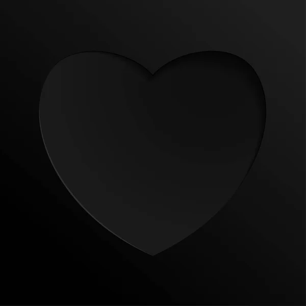 Fondo Con Corazón Corazones Negros Sobre Fondo Negro — Vector de stock