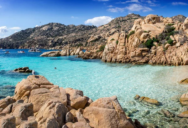 Panorámás Kilátás Cala Coticcio Szigetén Caprera Található Maddalena Szigetcsoport Nemzeti — Stock Fotó