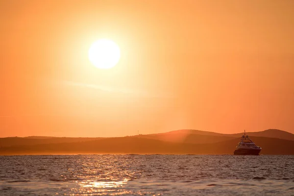 Pôr Sol Croácia Céu Laranja Mar Adriático — Fotografia de Stock