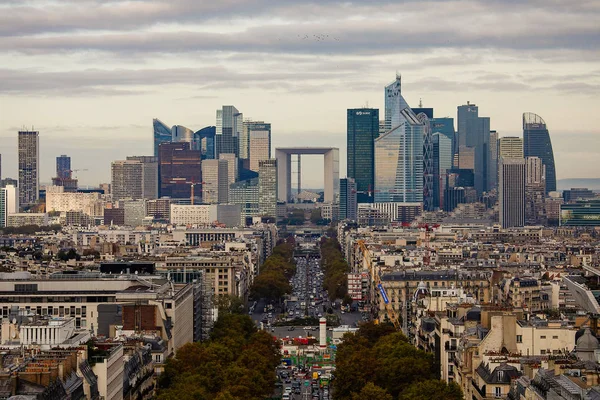 Paris Frankrijk Oktober 2017 Defense Financial District Parijs Herfst Zwaar Rechtenvrije Stockfoto's