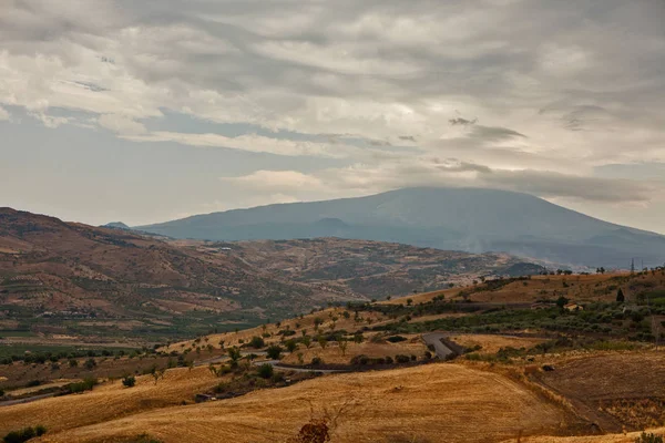 Scenic View Etna Mount Volcano Rural Surroundings Sicily Italy Europe — Stock Photo, Image