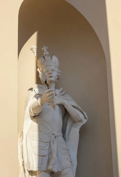 Statue Des Litauischen Herzogs Der Wand Der Kathedrale Von Vilnius — Stockfoto