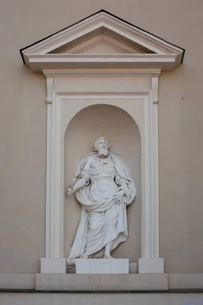 Statue Von Abraham Der Wand Der Kathedrale Von Vilnius Litauen — Stockfoto