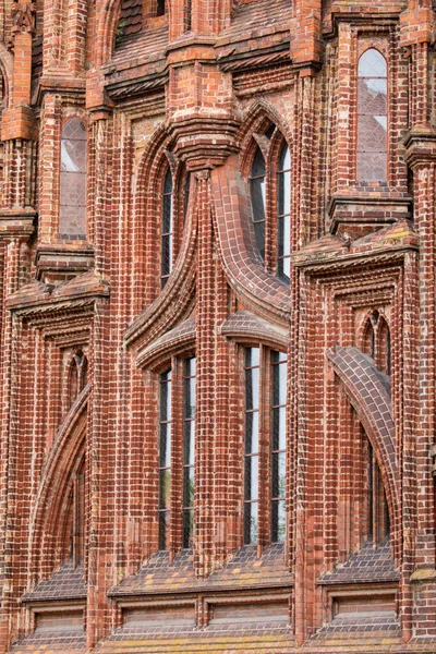 Detalj Utsmyckade Väggen Anne Church Vilnius Den Kyrkan Anne Ett — Stockfoto