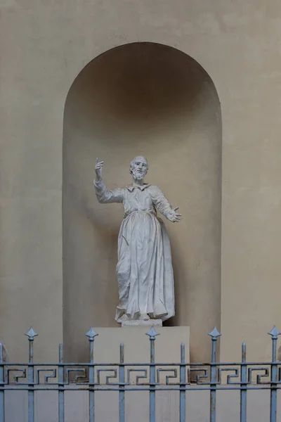 Statua Saint Jezuitów Ścianie Katedry Wilnie Jedna Sześciu Rzeźb Północnej — Zdjęcie stockowe